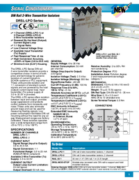 Thumbnail of document Data Sheet - DRSL-LPO-1 DIN Rail Output Loop Powered Isolators w/ 1 or 2 Channel Models